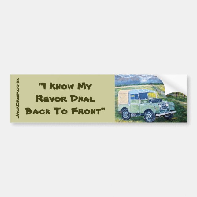 " I Know My Revor Dnal Back To Front" Sticker (Front)