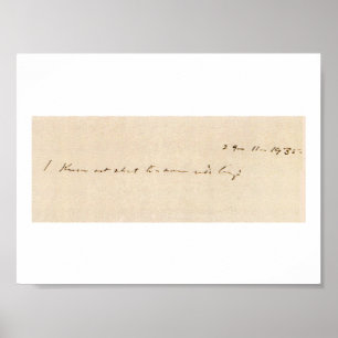 I know not what tomorrow will bring poster