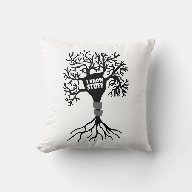 I Know Stuff Neuron Silhouette Cushion (Front)