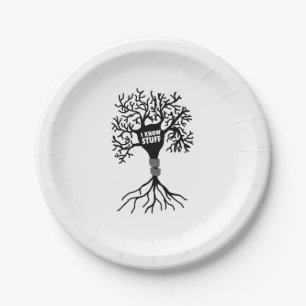 I Know Stuff Neuron Silhouette Paper Plate