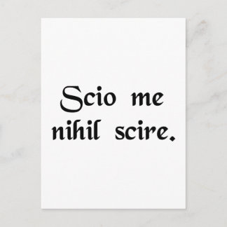 I know that I know nothing. Postcard