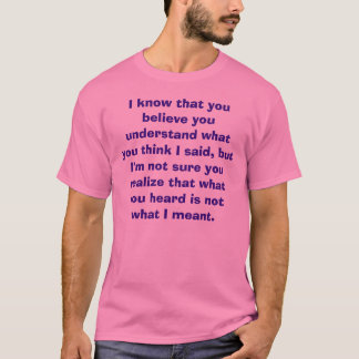 I know that you believe you understand what you... T-Shirt