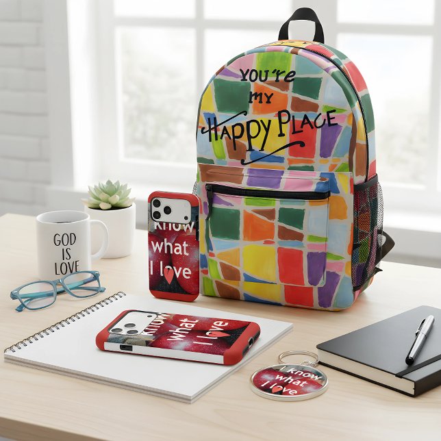 "I Know What I Love" – Apple-Themed Design Key Ring (Streamline your "Sacred Rhythm" with the ultimate coordinated set. From your phone to your backpack,)