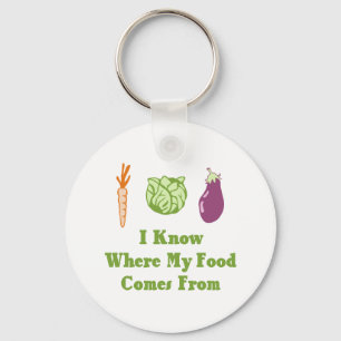 I Know Where My Food Comes From Key Ring
