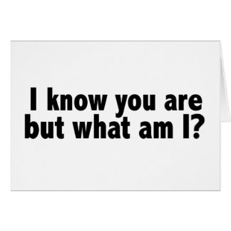I Know You Are What Am I