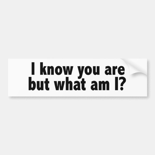 I Know You Are What Am I Bumper Sticker (Front)