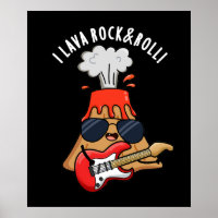 I Lava Rock And Roll Funny Volcano Pun Dark BG