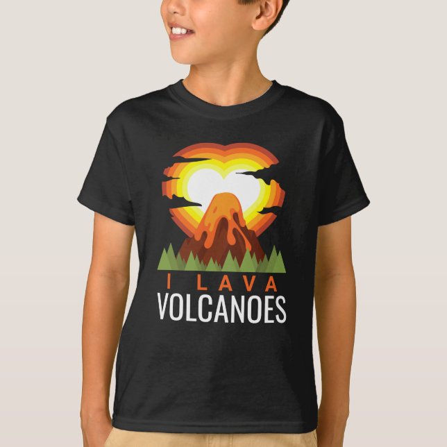 I Lava Volcanoes Volcano Geologist T-Shirt (Front)