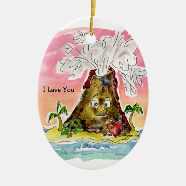 I Lava You Ceramic Tree Decoration (Front)