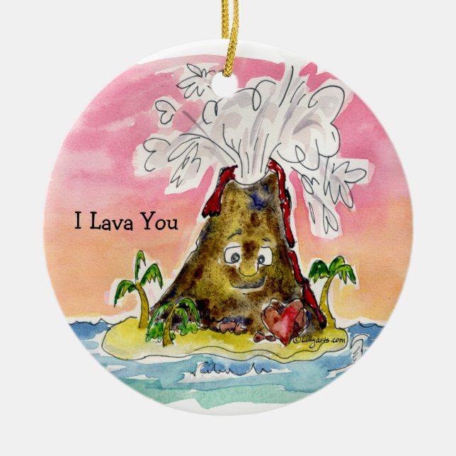 I Lava You Ceramic Tree Decoration (Front)