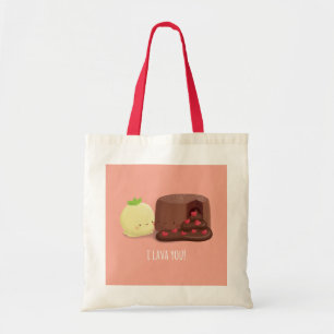 I Lava You Chocolate Cake and Ice Cream Pun Tote Bag