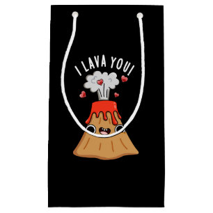 I Lava You Funny Volcano Pun Dark BG Small Gift Bag