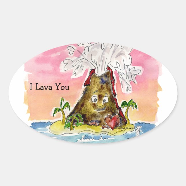 I Lava You Oval Sticker (Front)
