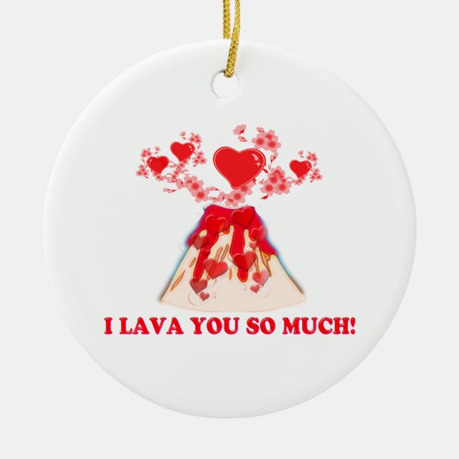 I Lava You So Much Ceramic Tree Decoration (Front)