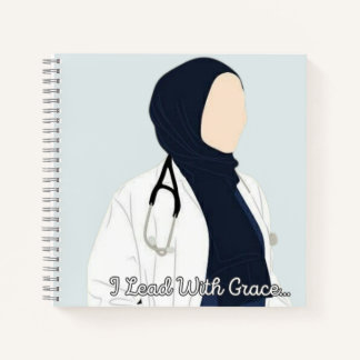 I Lead with Grace- Hijabi Doctor Notebook