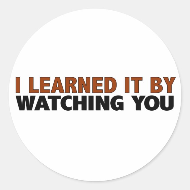 I Learned It By Watching You Classic Round Sticker (Front)