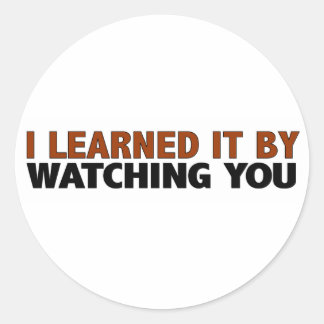 I Learned It By Watching You Classic Round Sticker