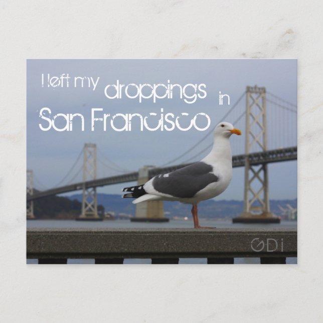 I left my droppings in San Francisco Postcard (Front)