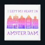 I Left My Heart in Amsterdam Holland Canal Houses Magnet<br><div class="desc">Decorate your home with this sweet whimsical Amsterdam houses pattern art magnet. Makes a great housewarming, birthday or wedding gift! You can customize it and change or add text too. Check my shop for lots more colors and patterns! And more matching items too like totes, stickers and tees. Let me...</div>