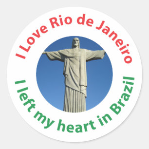 I Left My Heart in Brazil - I Love Rio de Janeiro Classic Round Sticker