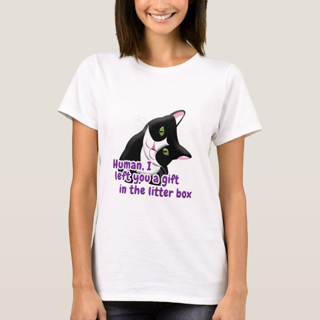 I Left You a Gift Cat T-Shirt (Front)