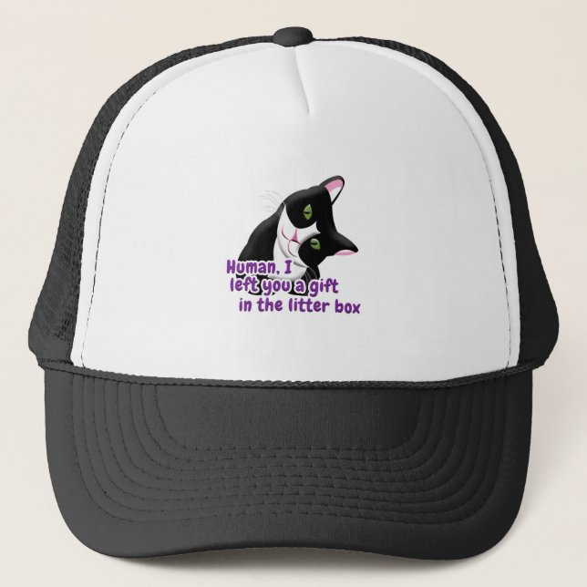I left You a Gift Cat Trucker Hat (Front)