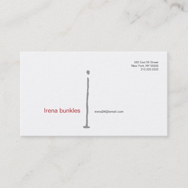 I Letter Alphabet Business Card Grey (Front)