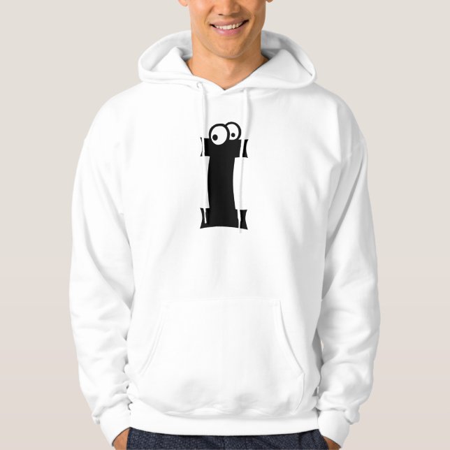 I, letter with eyeballs hoodie (Front)