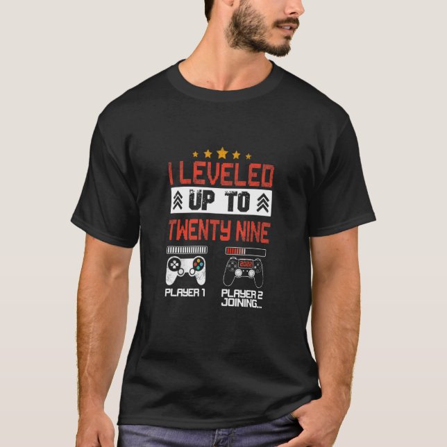 I Leveled Up To 29  Retro Birthday Gamer Boy Mens  T-Shirt (Front)