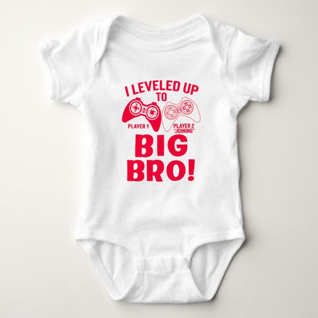 "I LEVELED UP TO BIG BRO! BABY BODYSUIT (Front)