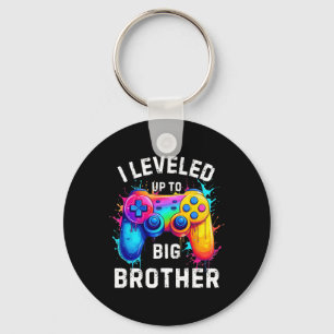 I Leveled Up To Big Brother Funny Gamer Splash Art Key Ring