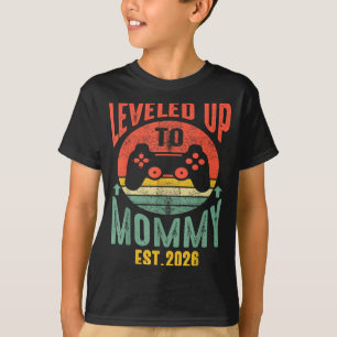 I Leveled Up To Mommy 2026 Pregnancy Announcement  T-Shirt