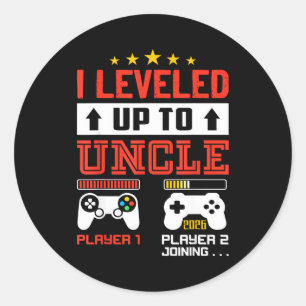 I Leveled Up To Uncle 2026 I'm Going To Be Uncle 2 Classic Round Sticker