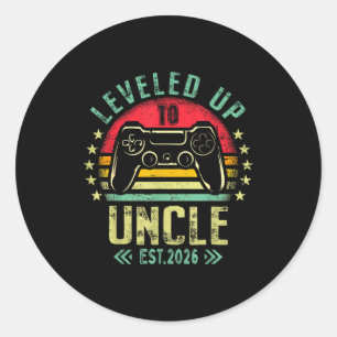 I Leveled Up To Uncle 2026 Promoted To Uncle Level Classic Round Sticker