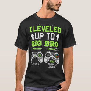 I Levelled Up To Big Bro 2023  Soon To Be Brother  T-Shirt
