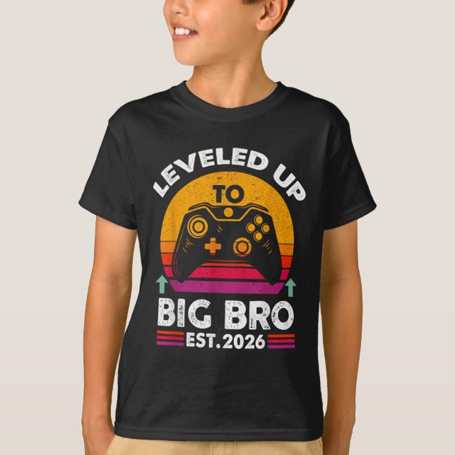 I Levelled Up To Big Brother 2026 Funny Big Bro An T-Shirt (Front)