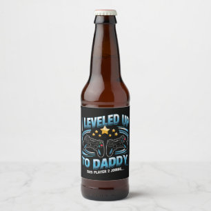 I Levelled Up To Daddy 2025 Funny Soon To Be Dad Beer Bottle Label