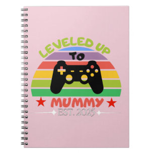 I Levelled Up To Mummy Funny Gamer Est. 2025 Women Notebook