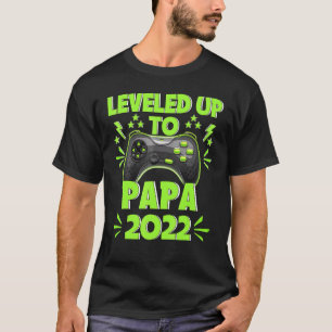 I Levelled Up To Papa Est 2022 Birthday Gamer T-Shirt