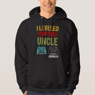 I Levelled Up To Uncle 2022 New Gamer Dad Fathers Hoodie