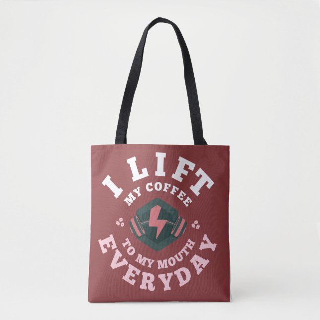 I Lift Everyday (Pink) Tote Bag (Front)