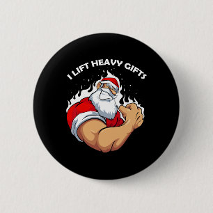 I Lift Heavy S Christmas Cool Santa Bodybuilding W 6 Cm Round Badge
