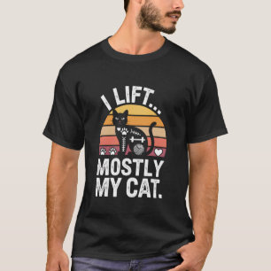 I Lift Mostly My Cat Funny Workout Cat Lover Long T-Shirt
