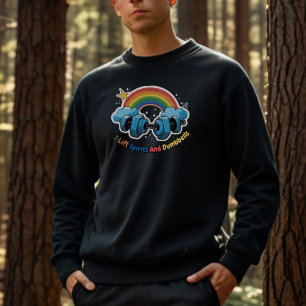 I Lift Spirits and Dumbbells Funny Men's  Tri-Blend Shirt