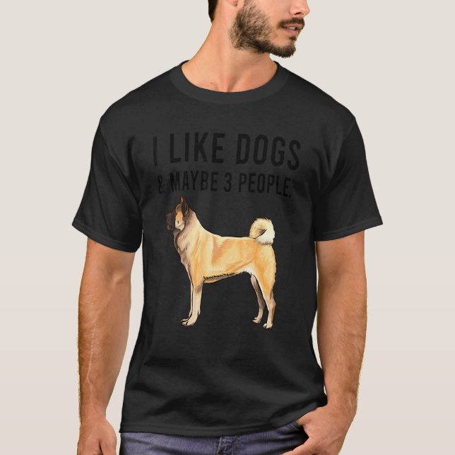 I Like Akita Dogs And Maybe 3 People T-Shirt (Front)
