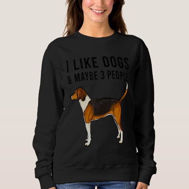 I Like American Foxhound Dogs And Maybe 3 People Sweatshirt (Front)