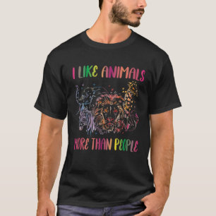 I Like Animals More Than People Farm Animal Vegan  T-Shirt