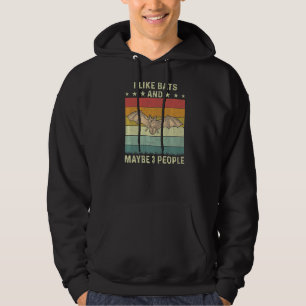 I Like Bats And Maybe 3 People Retro 60s 70s Bat Hoodie