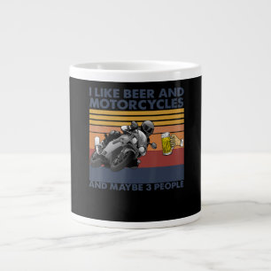 I Like Beer And Motorcycles - Motorcycles Gift Large Coffee Mug