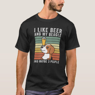 I Like Beer And My Beagle Retro Vintage Dog T-Shirt
